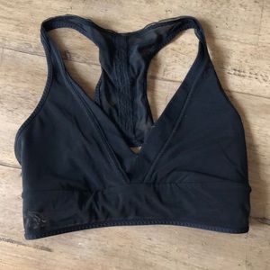 Black Lululemon V Neck Sports Bra